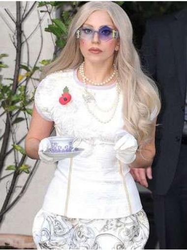 Parrucche Lady Gaga Buona 22" Senza Frangia Mossa