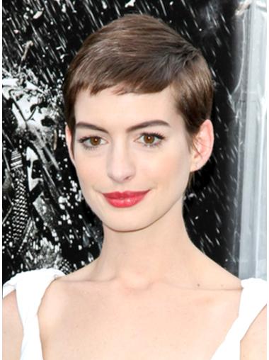Parrucche Anne Hathaway Castano 4" durevole Liscia