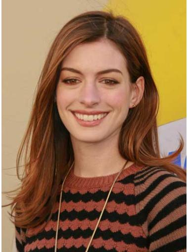 Parrucche Anne Hathaway Castano Dorato 19" acconciature Liscia