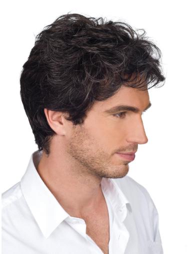 Parrucche Uomo 100% capelli naturali 4" Castano Mossa