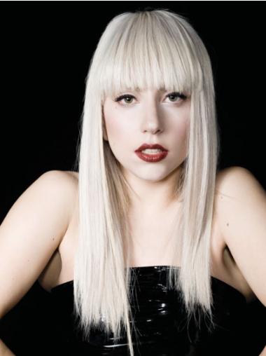Parrucche Lady Gaga sfarzoso 18" Con Frangia Liscia