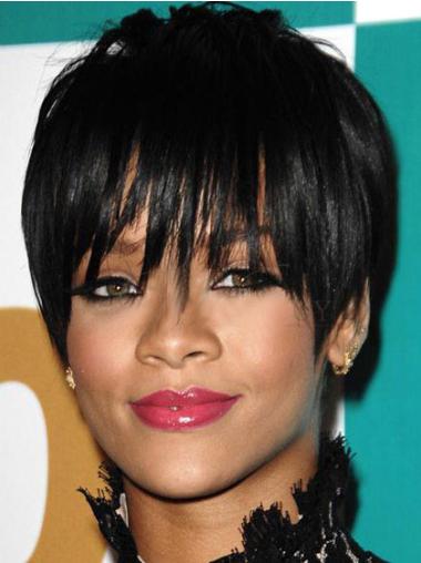 Parrucche Rihanna 6" adatto Nero Corto