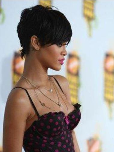 Parrucche Rihanna 6" di moda Nero Corto
