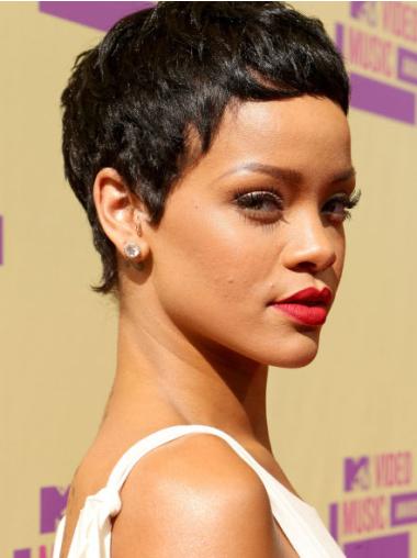 Parrucche Rihanna 6" popolare Nero Corto