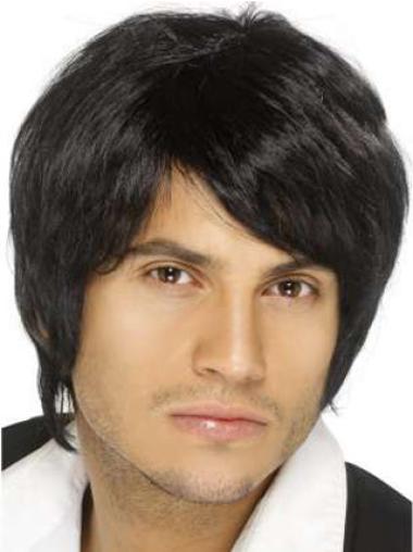 Parrucche Uomo 4" 100% capelli naturali Nero Liscia