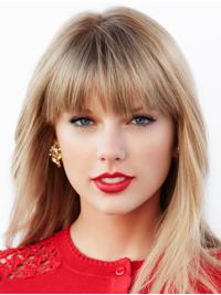 Parrucche Taylor Swift 18" In linea Biondo Liscia